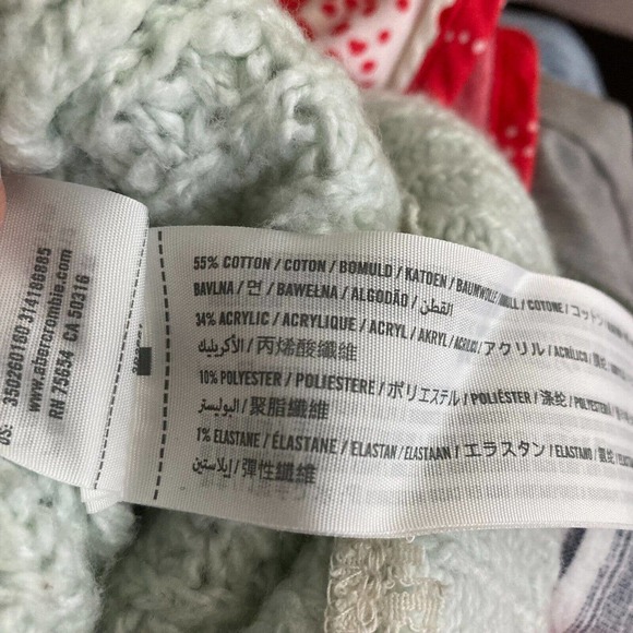 Hollister Sweater Womens Sz S Mint Green Waffle Cotton Knit V-Neck Pullover‎ - Picture 6 of 8